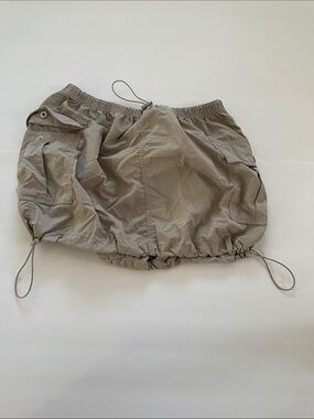 Love Tree Neutral Drawstring Waist Skirt - Taupe